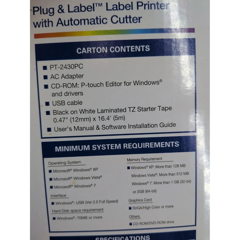 SEALED NEW🚨Brother P-Touch PT-2430PC Plug &Label Printer Professional Prints PC